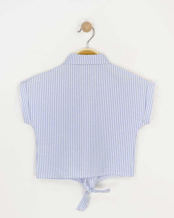 Picture of JH4236 GIRLS SMART SHIRT WITH FRONT KNOT BOW